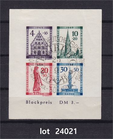 Tyske stater baden. Afa 38, lux blok. læs tekst.  lot 24021