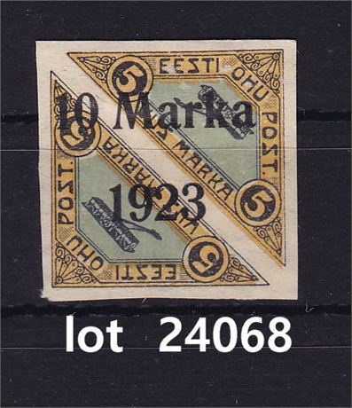 Estland, afa 57, parstk. utakket m/overtryk.   Se tekst og foto.  lot 24068